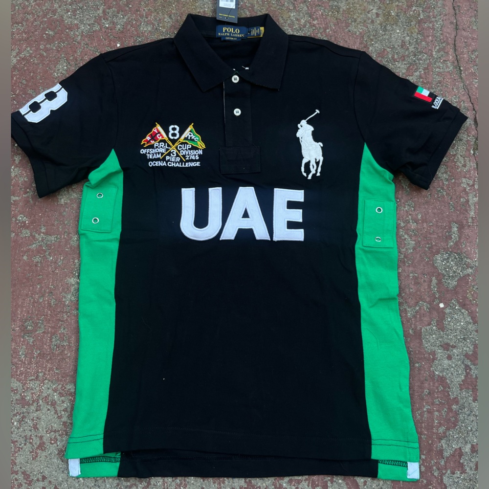 Polo by Ralph Lauren Black & Green UAE Embroidered Polo